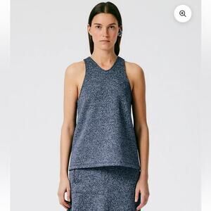 Tibi‎ NWT Textured Blue Racerback Tank Minimalist Quiet Luxury XS